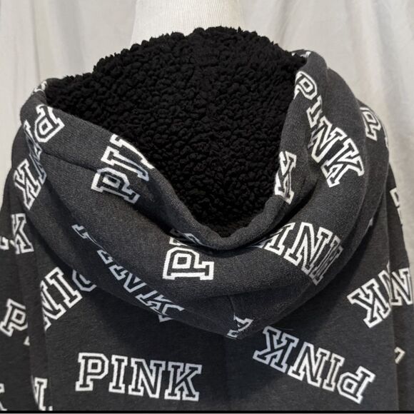 VS Pink, Retro, Sherpa Lined, Pullover Logo Hoodie - Picture 4 of 15